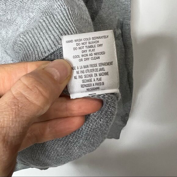 Joie Gray Lilibeth Leopard Animal Print Embossed Sweater - Picture 11 of 11